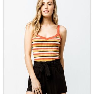 Sky and sparrow stripe v-neck sweater tank top